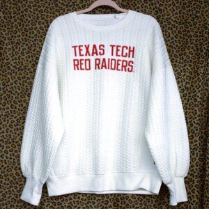 NWT Pressbox USA Texas Tech Balloon Sleeve Sweatshirt – Size L ❤️🖤